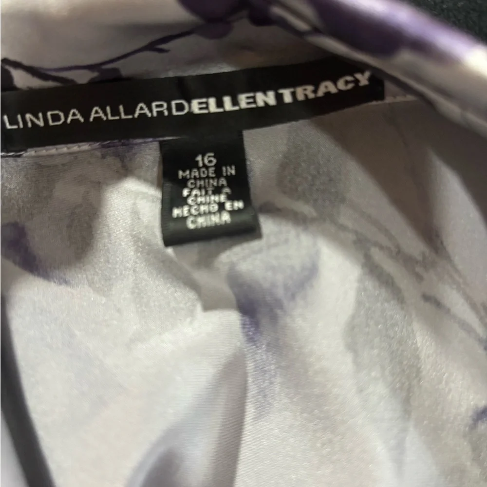 Linda Allard Ellen Tracy Silk Floral Women's Blouse - Picture 4 of 4